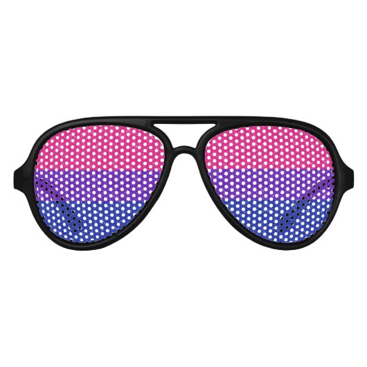 Faux Glitter Bisexual Pride Flag Achtergrond Aviator Zonnebril (Voorkant)