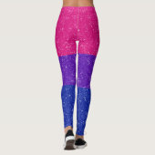 Faux Glitter Bisexual Pride Flag Achtergrond Leggings (Achterkant)