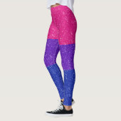 Faux Glitter Bisexual Pride Flag Achtergrond Leggings (Links)