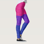 Faux Glitter Bisexual Pride Flag Achtergrond Leggings (Rechts)