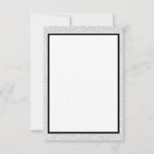 Faux Glitter & Black Framed-3x5 Wedding-uitnodigin Kaart (Achterkant)