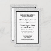 Faux Glitter & Black Framed-3x5 Wedding-uitnodigin Kaart (Voorkant / Achterkant)