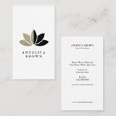 Faux Glitter & Black Lotus Flower Visitekaartje (Voorkant / Achterkant)