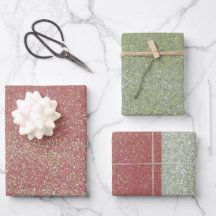 Faux Glitter Bling Wrapping Paper Sheets