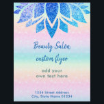 faux glitter blue lotus flyer<br><div class="desc">Let op: dit is een gedrukt product met NO REAL glitter</div>