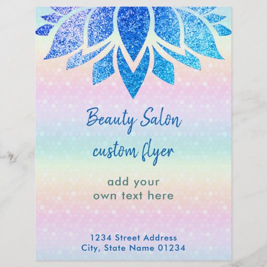 faux glitter blue lotus flyer (Voorkant)