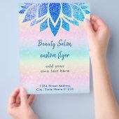 faux glitter blue lotus flyer (Hand)