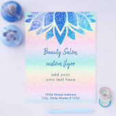 faux glitter blue lotus flyer (Enkel)