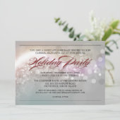 Faux Glitter Bokeh Stars Corporate Holiday Party Kaart (Staand voorkant)