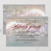 Faux Glitter Bokeh Stars Corporate Holiday Party Kaart (Voorkant / Achterkant)