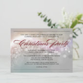 Faux Glitter Bokeh Stars Corporate Kerstparty Kaart (Staand voorkant)