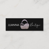 Faux Glitter Boutique Clothing Black White Mini Visitekaartje (Voorkant)