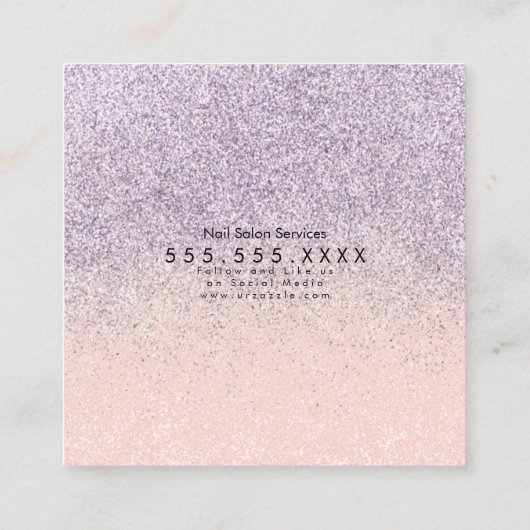 Faux Glitter Boutique Clothing Black White Vierkante Visitekaartje (Achterkant)