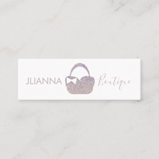 Faux Glitter Boutique Clothing Purse Logo Mini Visitekaartje (Voorkant)