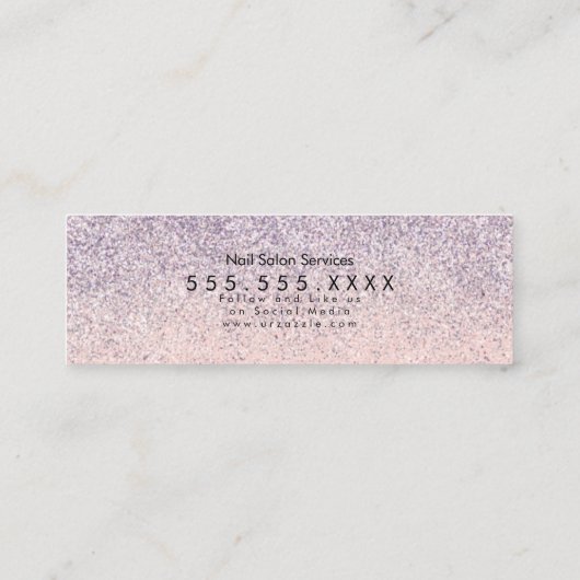 Faux Glitter Boutique Clothing Purse Logo Mini Visitekaartje (Achterkant)