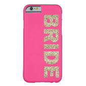Faux Glitter Bride iPhone 6 Hoesje in Roze (Achterkant)