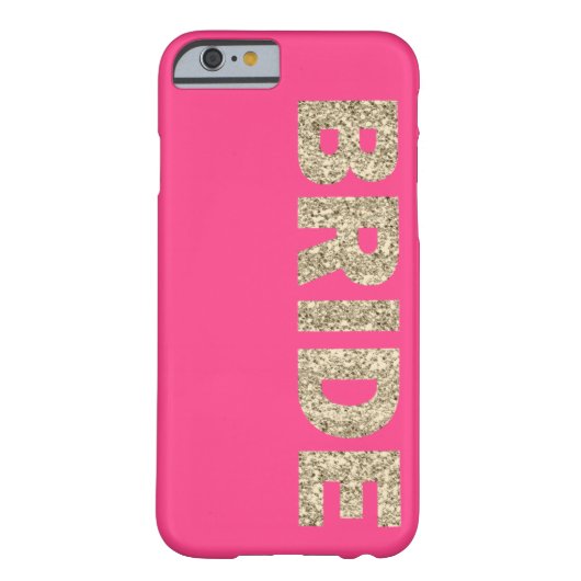 Faux Glitter Bride iPhone 6 Hoesje in Roze (Achterkant)