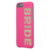Faux Glitter Bride iPhone 6 Hoesje in Roze (Achterkant Links)