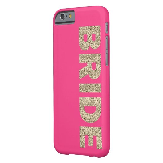Faux Glitter Bride iPhone 6 Hoesje in Roze (Achterkant Links)