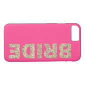 Faux Glitter Bride iPhone 7 Hoesje in Roze (Achterkant (Horizontaal))