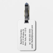 Faux Glitter "Bruid" Typografie en Diamond Ring Bagagelabel (Achterkant verticaal)