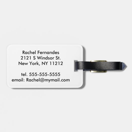 Faux Glitter "Bruid" Typografie en Diamond Ring Bagagelabel (Achterkant horizontaal)