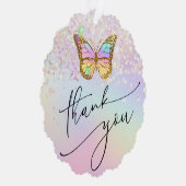 faux glitter butterfly dank u ornament kaart (Rechts)