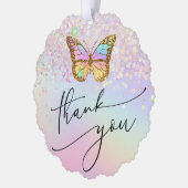 faux glitter butterfly dank u ornament kaart (Links)