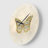 faux glitter butterfly design, grote klok (Hoek)