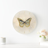 faux glitter butterfly design, grote klok (Huis)