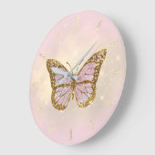 faux glitter butterfly grote klok (Hoek)