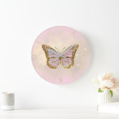 faux glitter butterfly grote klok (Huis)