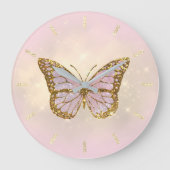 faux glitter butterfly grote klok (Voorkant)