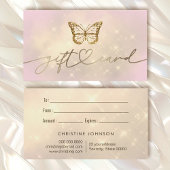 faux glitter butterfly logo gift visitekaartje