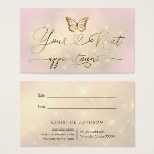 faux glitter butterfly logo visitekaartje