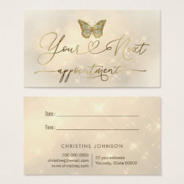 faux glitter butterfly logo visitekaartje