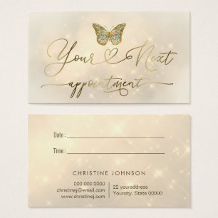 faux glitter butterfly logo visitekaartje