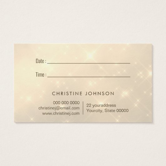 faux glitter butterfly logo visitekaartje (Achterkant)