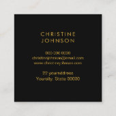 faux glitter butterfly square visitekaartje (Achterkant)