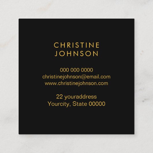 faux glitter butterfly square visitekaartje (Achterkant)