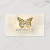 faux glitter butterfly visitekaartje (Voorkant)