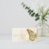faux glitter butterfly visitekaartje (Staand voorkant)