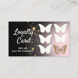 faux glitter butterfly visitekaartje