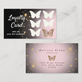 faux glitter butterfly visitekaartje