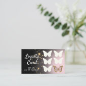 faux glitter butterfly visitekaartje (Staand voorkant)