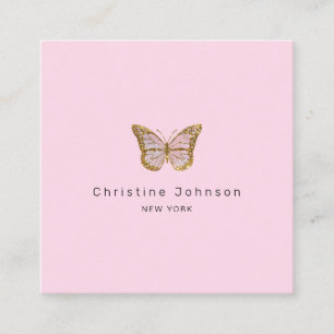 faux glitter buttersquare vierkante visitekaartje