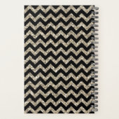 Faux Glitter Chevron Gold Monogram Planner (Achterkant)