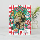 Faux Glitter Christmas Ornaments Kaart (Staand voorkant)