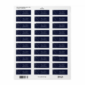 FAUX Glitter confetti navy and Silver bruiloft Etiket (Full Sheet)