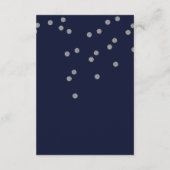 FAUX Glitter confetti navy and Silver bruiloft Informatiekaartje (Achterkant)